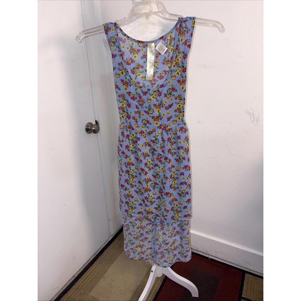 Spoiled High Low Tank Dress Blue Floral Medium Mexico